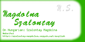 magdolna szalontay business card